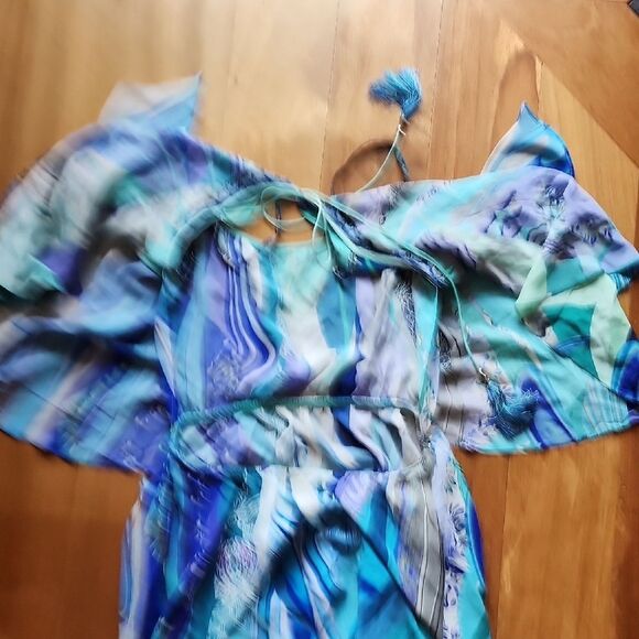 Camilla Turquoise and White Romper - Women's Size Small - Picture 6 of 7